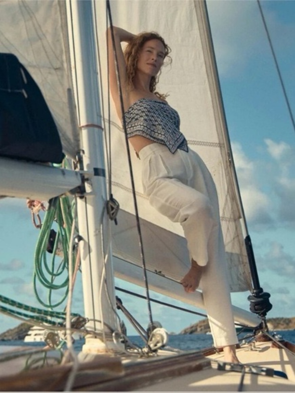 DÔEN Louvre Linen Cotton Pants Salt Size 6 NWT Coastal Quiet Luxury - Picture 3 of 10
